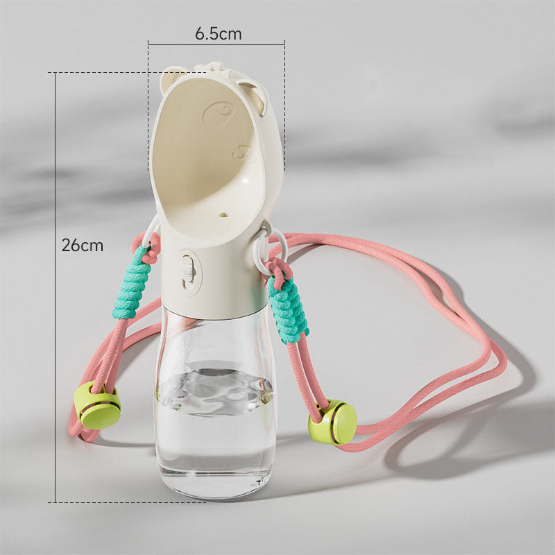 Botella de agua y contenedor de comida para mascotas