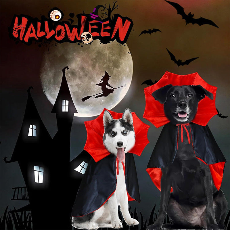 Disfraz para mascotas. Capa de vampiro de Halloween para gatos y perros