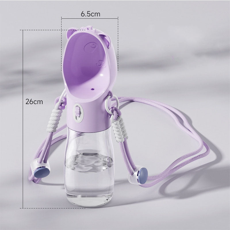 Botella de agua y contenedor de comida para mascotas