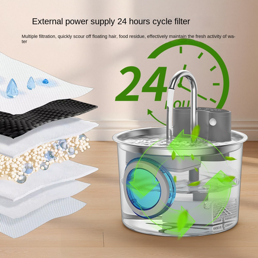 Dispensador de agua de acero inoxidable inteligente, sensor inalámbrico, sin enchufe, circulación automática