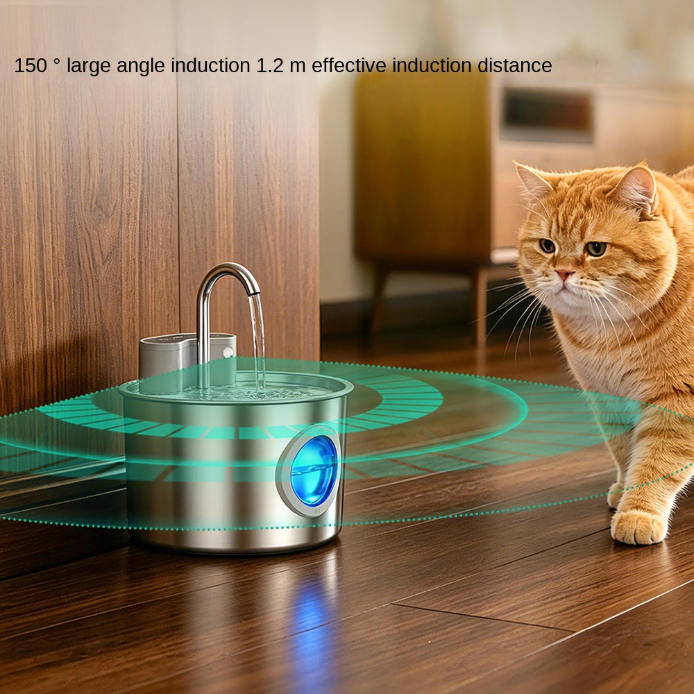 Dispensador de agua de acero inoxidable inteligente, sensor inalámbrico, sin enchufe, circulación automática