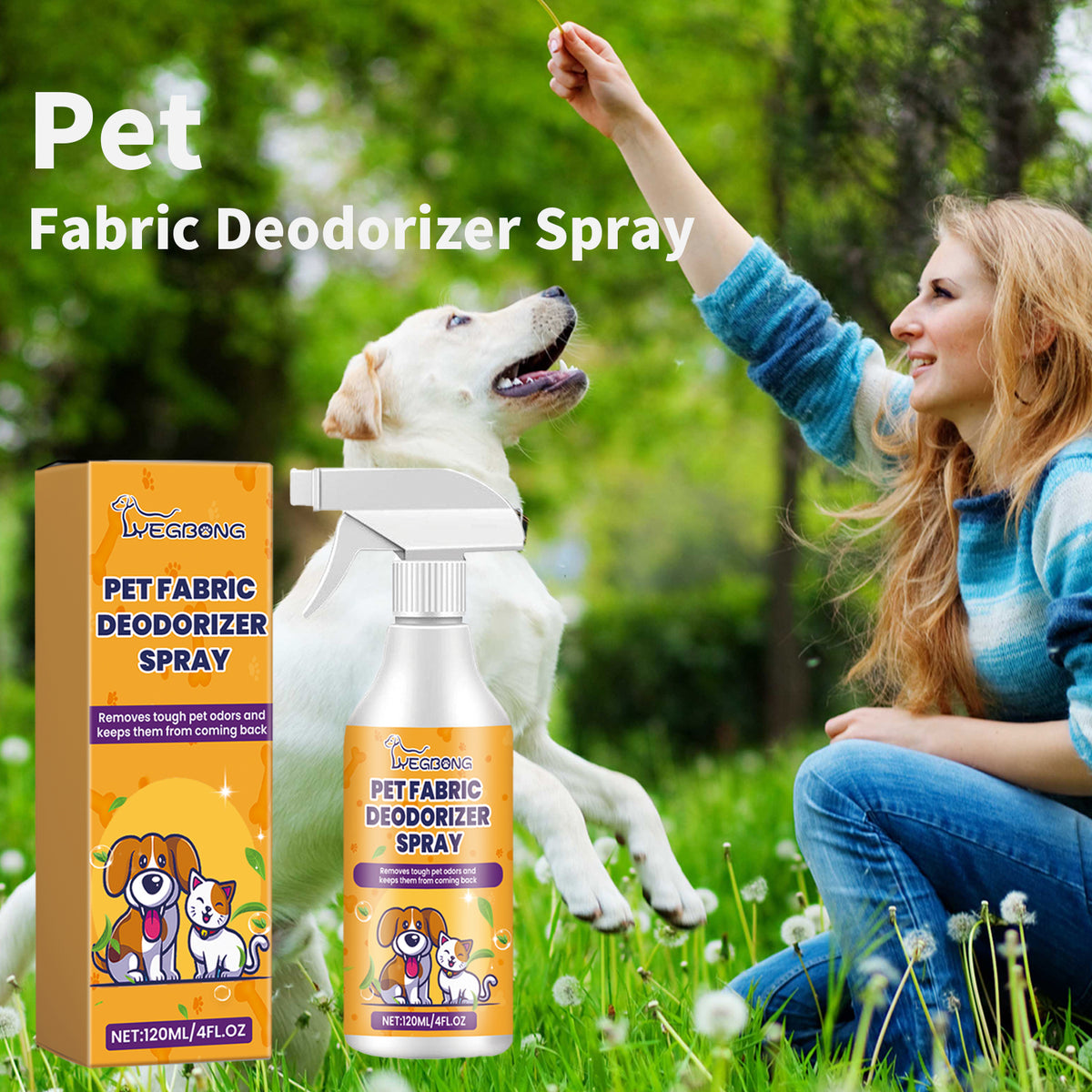 Spray desodorante para mascotas