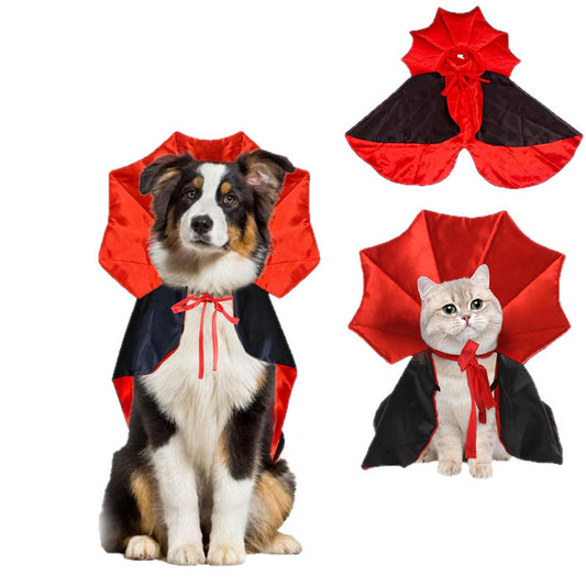 Disfraz para mascotas. Capa de vampiro de Halloween para gatos y perros