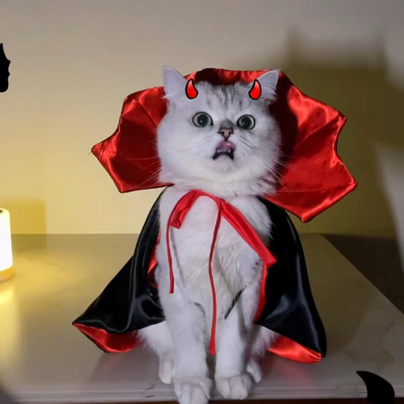 Disfraz para mascotas. Capa de vampiro de Halloween para gatos y perros