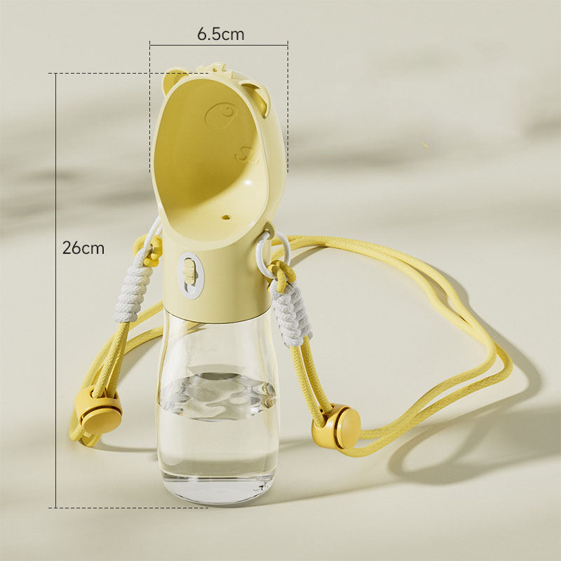 Botella de agua y contenedor de comida para mascotas