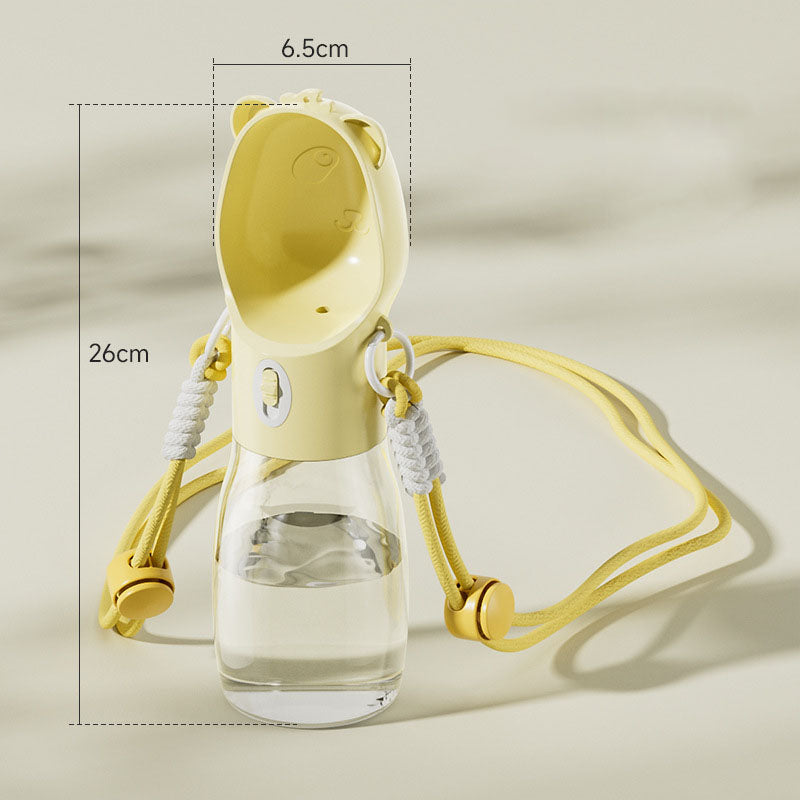 Botella de agua y contenedor de comida para mascotas