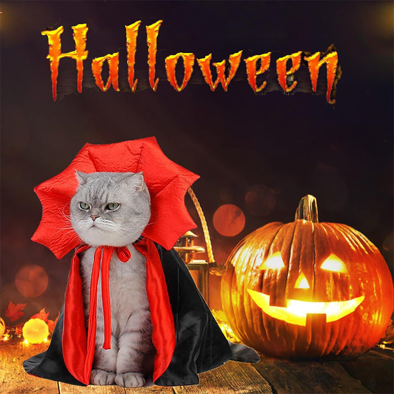 Disfraz para mascotas. Capa de vampiro de Halloween para gatos y perros